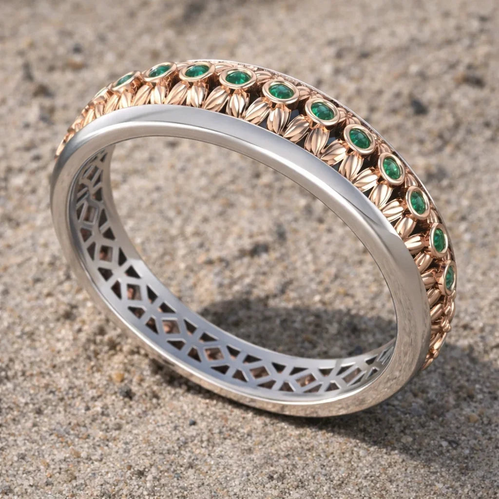 twotoneygwgembandlace - Forge & Fern Artisan Jewelry