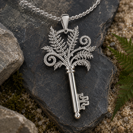 Fern Hekate Key | Sterling Silver Botanical Necklace
