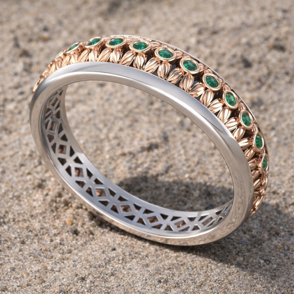 twotoneygwgembandlace - Forge & Fern Artisan Jewelry